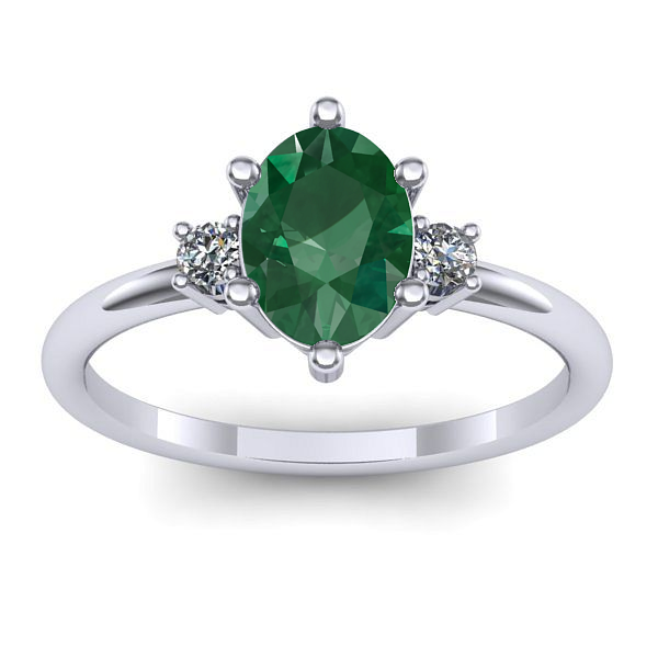 Inel cu smarald oval