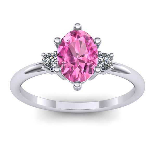 Inel logodna cu safir roz oval