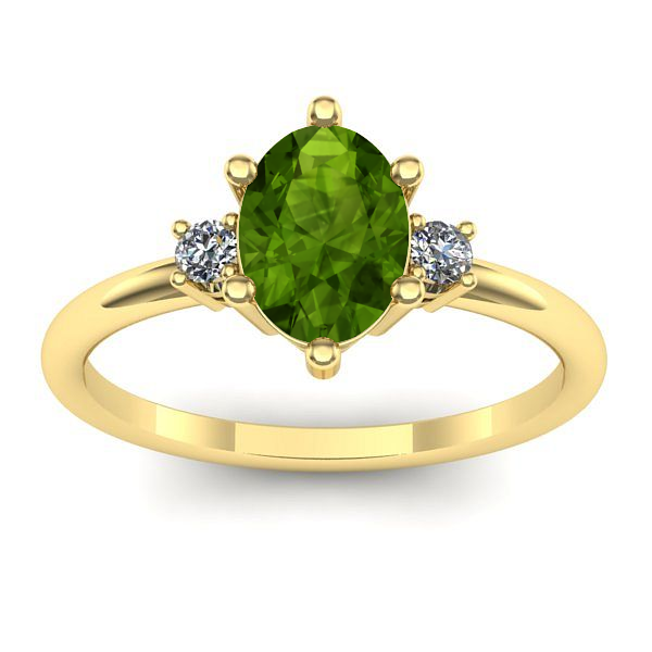 Inel de logodna cu peridot oval