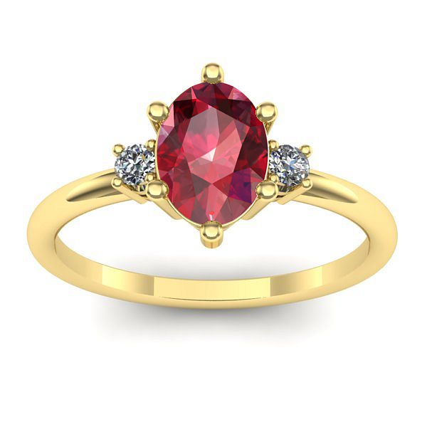 Inel de logodna cu rubin oval