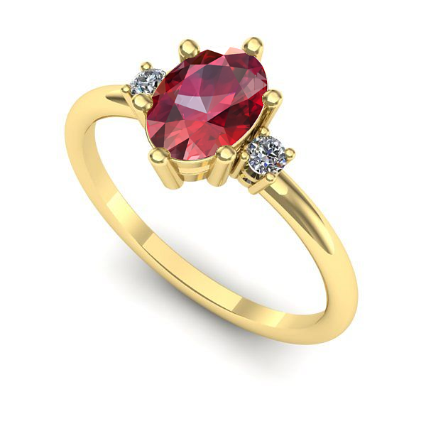 Inel din aur galben cu rubin