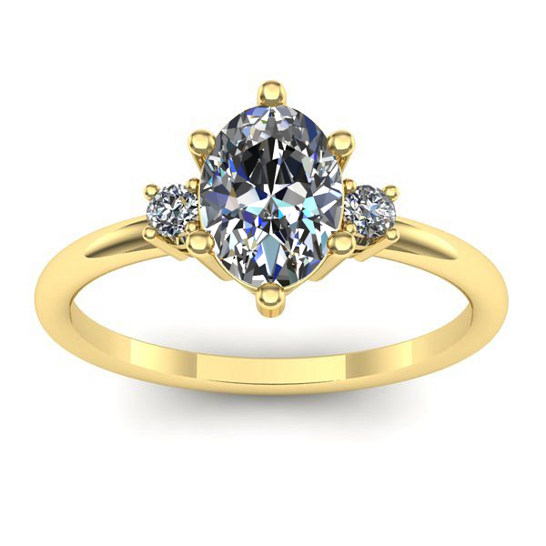 Inel de logodna cu safir alb oval