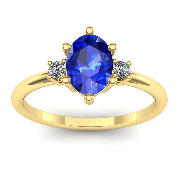 Inel de logodna cu safir oval