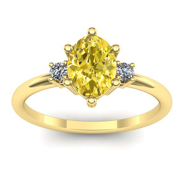 Inel logodna cu safir galben oval