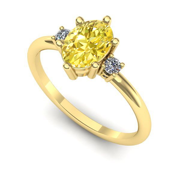 Inel de logodna din aur galben cu safir galben