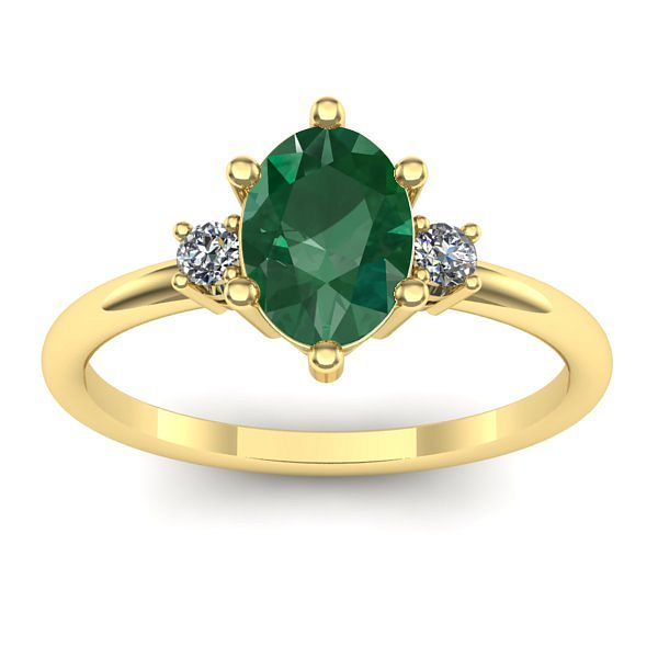 Inel de logodna cu smarald oval