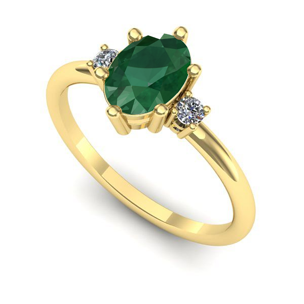 Inel din aur galben cu smarald