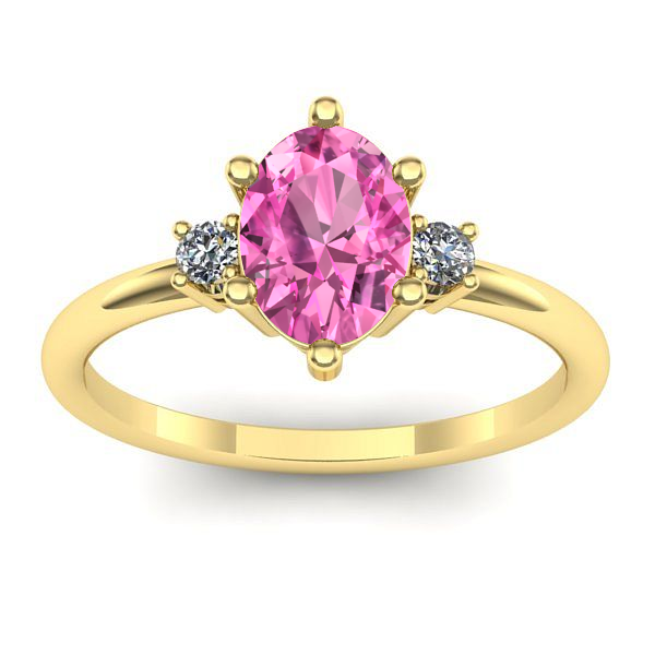 Inel cu safir roz oval