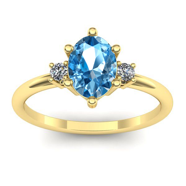 Inel cu topaz blue oval