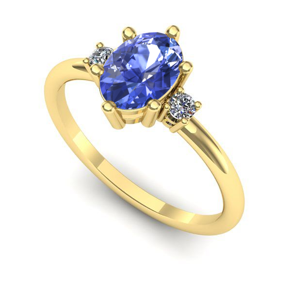 Inel de logodna din aur galben cu tanzanit