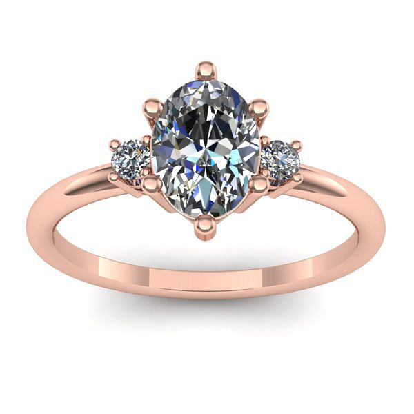 Inel cu diamant de laborator oval