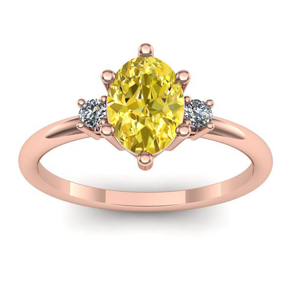 Inel cu safir galben oval