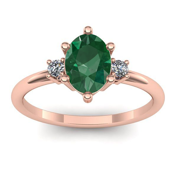 Inel logodna cu smarald oval