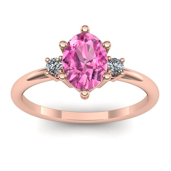 Inel logodna cu safir roz oval