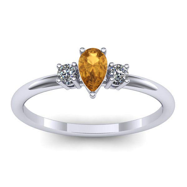 Inel de logodna cu citrin lacrima