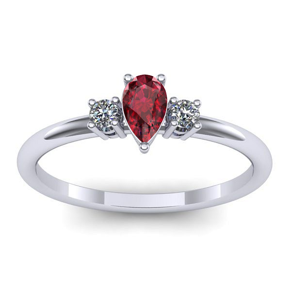 Inel de logodna cu rubin lacrima