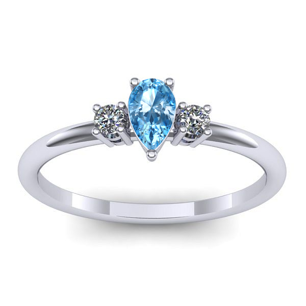 Inel logodna cu topaz blue lacrima