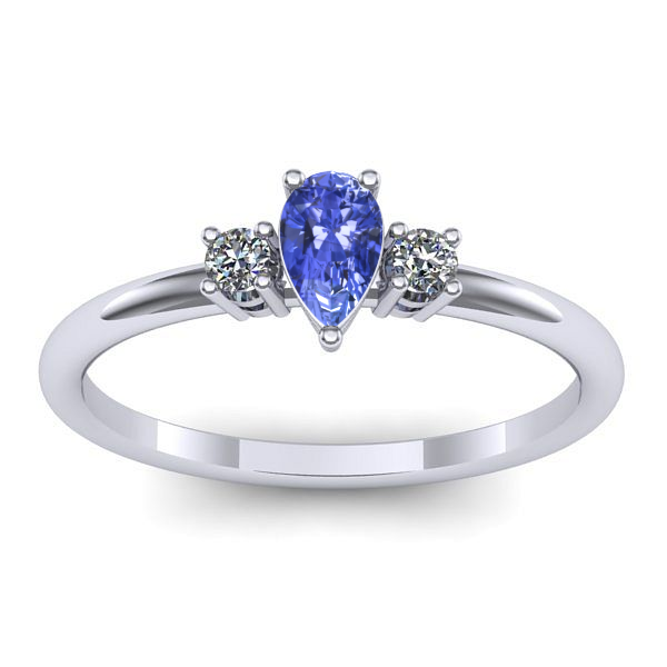 Inel logodna cu tanzanit lacrima