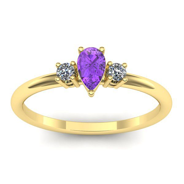 Inel de logodna cu ametist lacrima