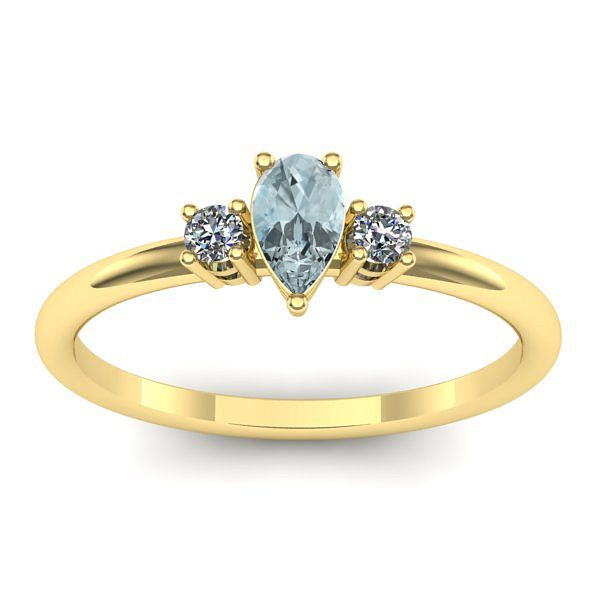 Inel de logodna cu aquamarin lacrima