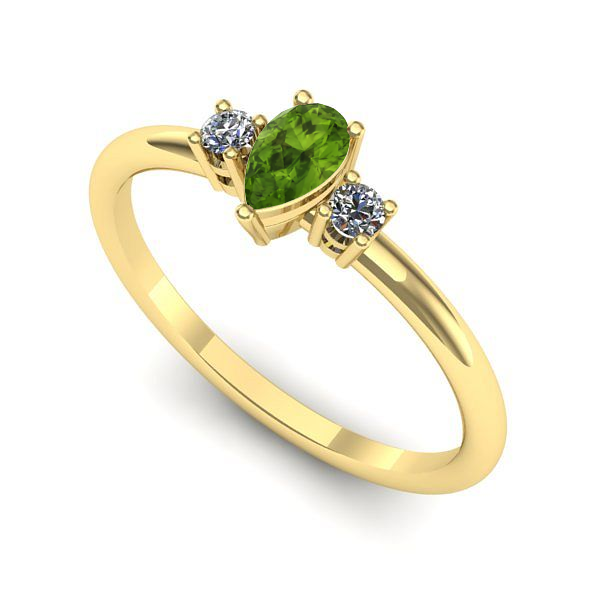 Inel de logodna din aur galben cu peridot