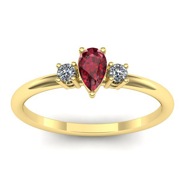 Inel cu rubin lacrima