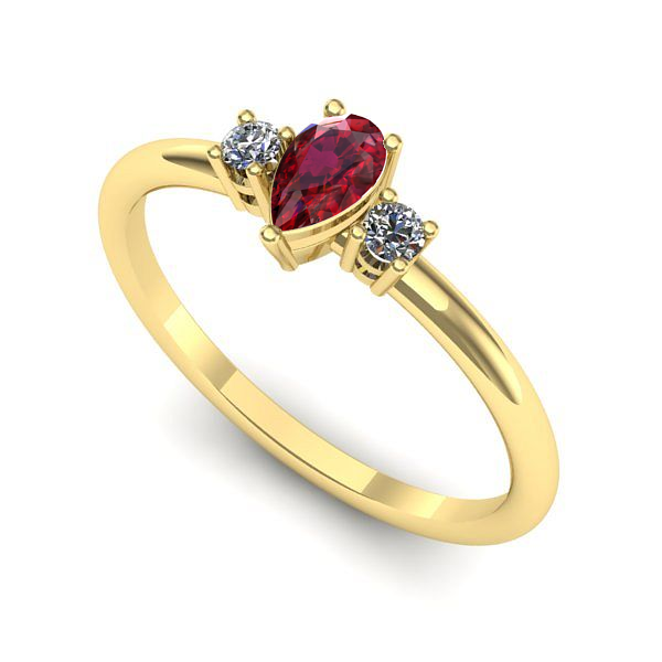 Inel de logodna din aur galben cu rubin