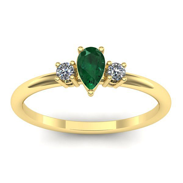 Inel cu smarald lacrima