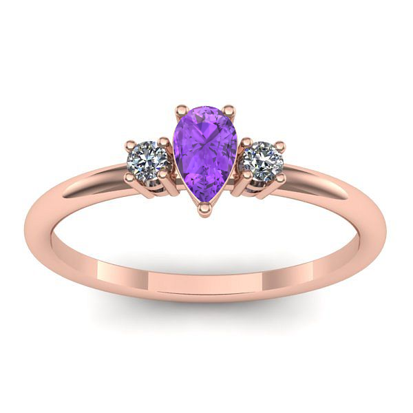 Inel de logodna cu ametist lacrima