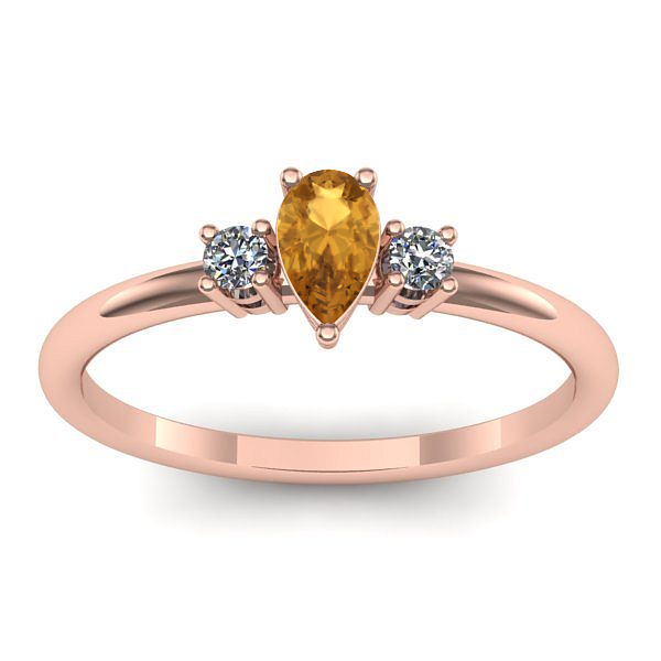 Inel logodna cu citrin lacrima