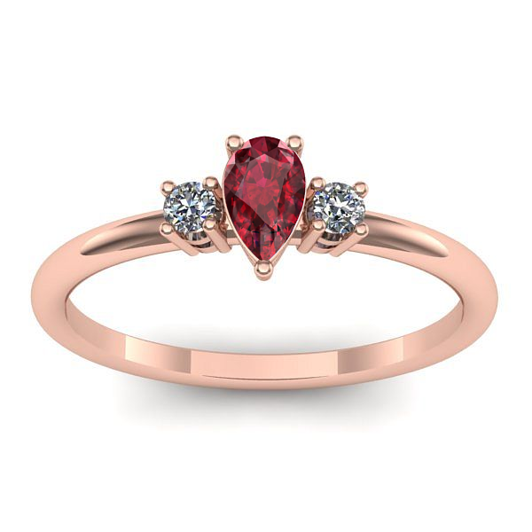 Inel cu rubin lacrima