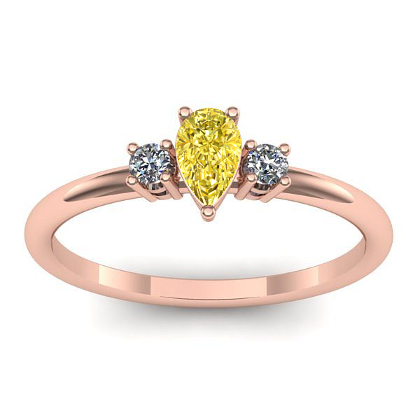 Inel logodna cu safir galben lacrima