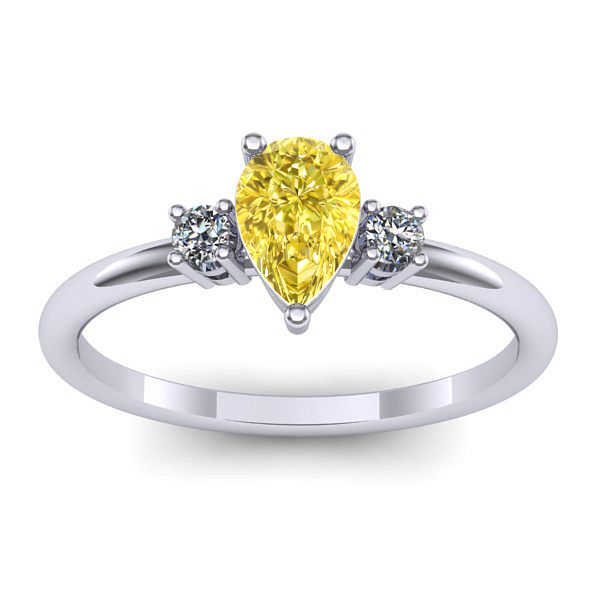 Inel cu safir galben lacrima