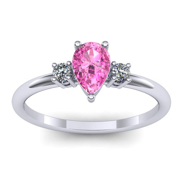 Inel cu safir roz lacrima