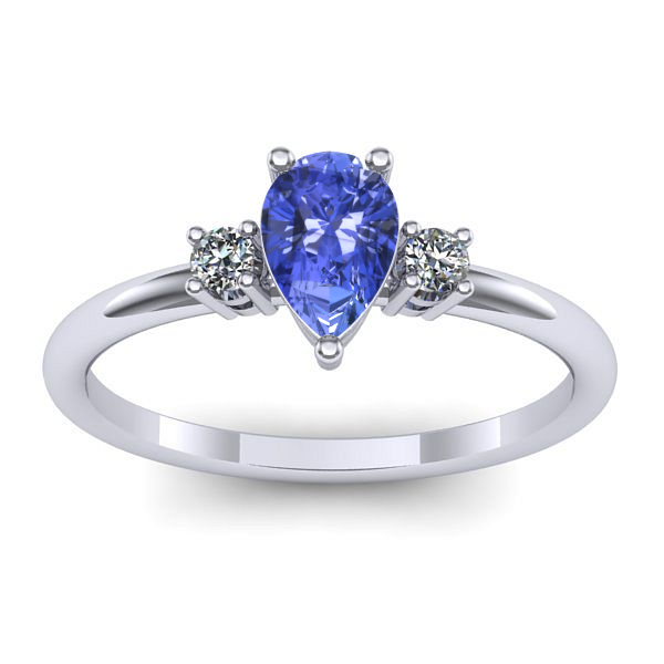 Inel logodna cu tanzanit lacrima