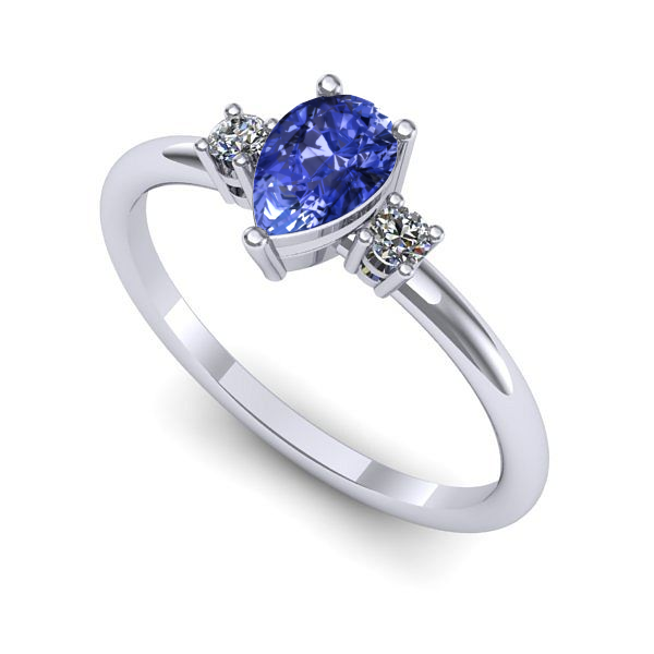 Inel din aur alb cu tanzanit