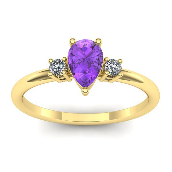 Inel logodna cu ametist lacrima