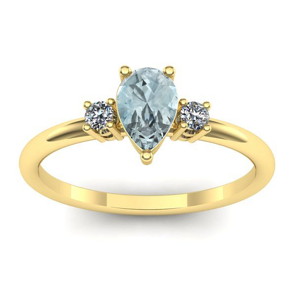 Inel cu aquamarin lacrima