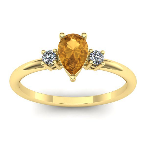 Inel cu citrin lacrima