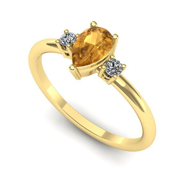Inel din aur galben cu citrin