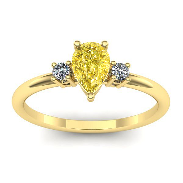 Inel cu safir galben lacrima