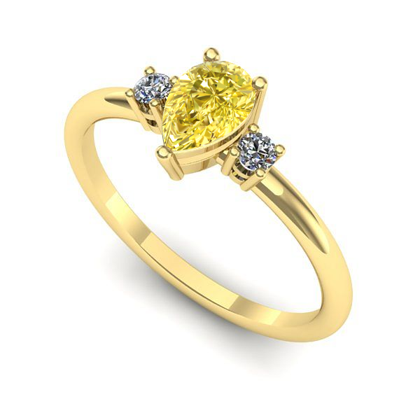 Inel din aur galben cu safir galben