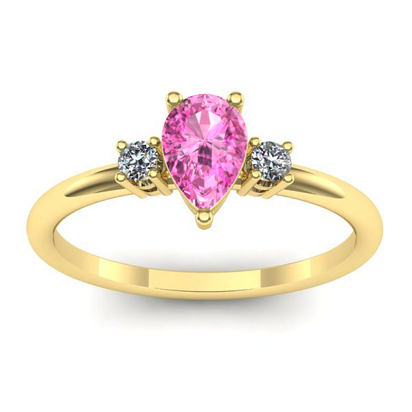 Inel cu safir roz lacrima