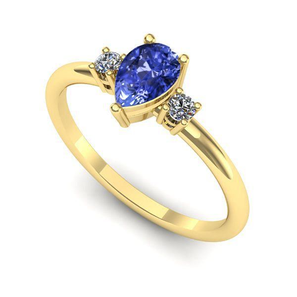 Inel de logodna din aur galben cu tanzanit