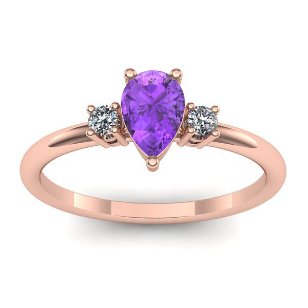 Inel logodna cu ametist lacrima