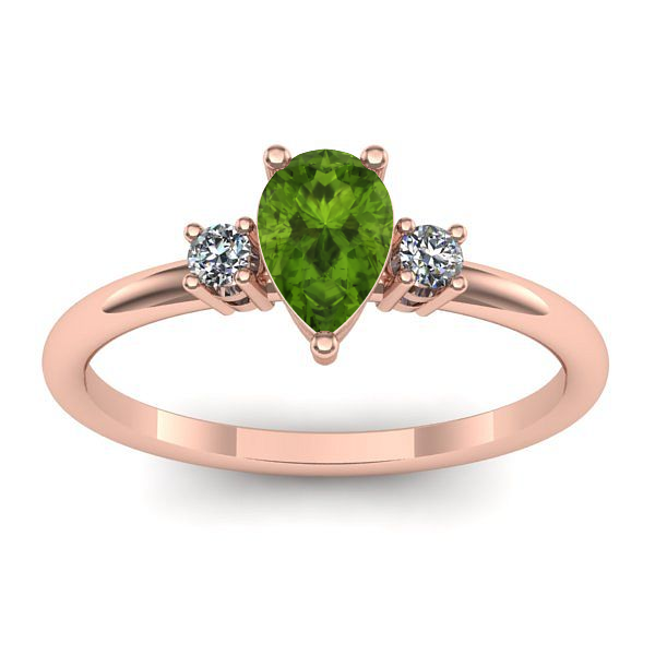 Inel de logodna cu peridot lacrima