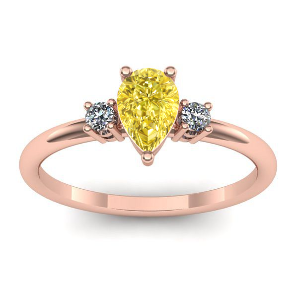 Inel de logodna cu safir galben lacrima