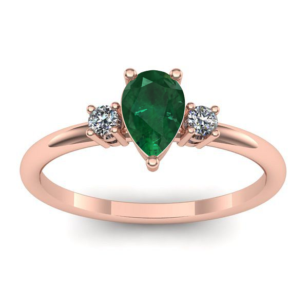 Inel cu smarald lacrima