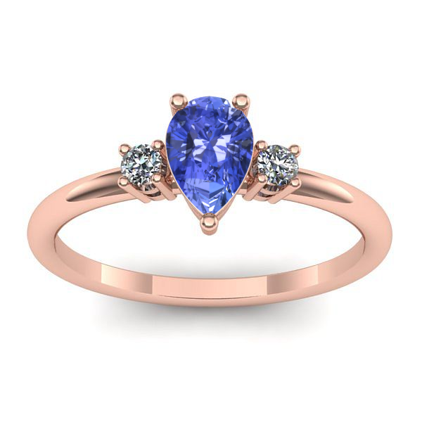 Inel de logodna cu tanzanit lacrima