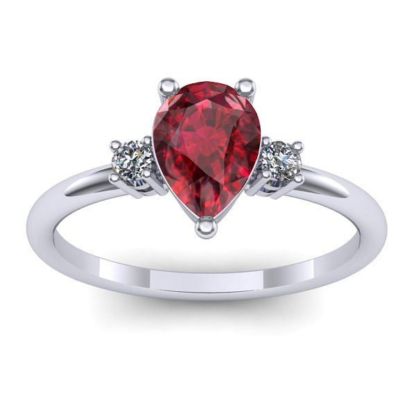 Inel de logodna cu rubin lacrima